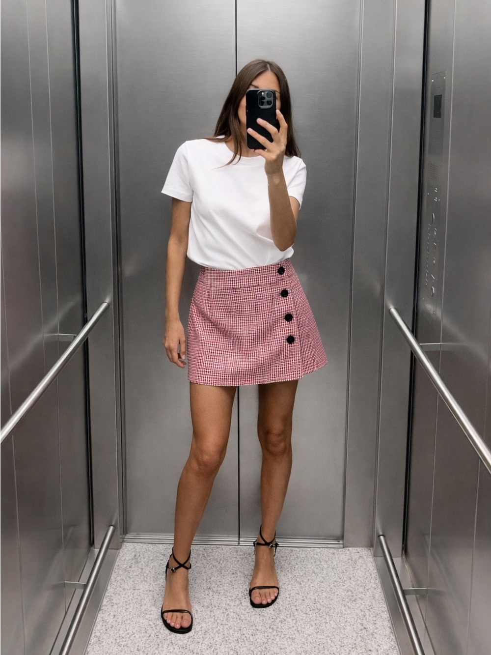 Aritzia Sunday Best Plaid Tennis Skort Size 2 Pink Button Front Preppy Y2K